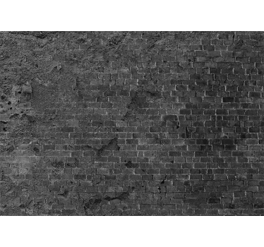 Papier peint brique rouge Mur de briques endommagées sombres - TenStickers