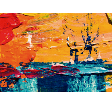 Tapisserie salon Peinture abstraite orange art urbain - TenStickers