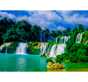 Tapisserie cascade paysage de chute d'eau majestueux - TenStickers