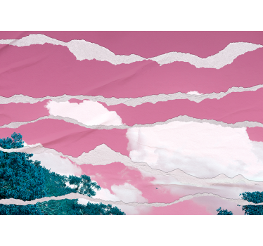 Tapisserie murale abstraite couches nuage déchirées - TenStickers
