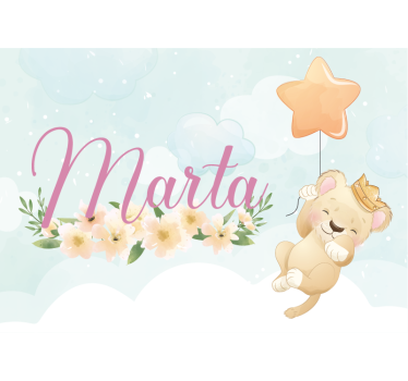 Tapisserie chambre enfant lion en ballon mignon - TenStickers