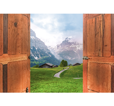 Tapisserie murale paysage vue sur les montagnes - TenStickers