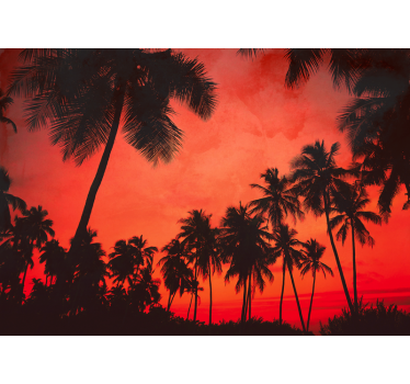 Tapisserie nature silhouette de palmiers - TenStickers