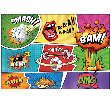 Papier peint design vintage Bande dessinée de super-héros rétro - TenStickers