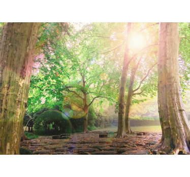 Tapisserie nature sérénité verdoyante luxuriante - TenStickers