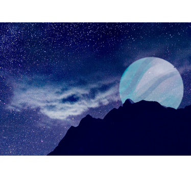 Photo murale chambre ado Galaxie peinte à la main bleue - TenStickers