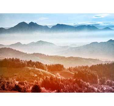 Tapisserie murale paysage nature sauvage montagneuse - TenStickers
