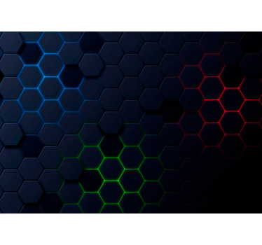 Papier peint effet 3D  hexagonal sombre - TenStickers