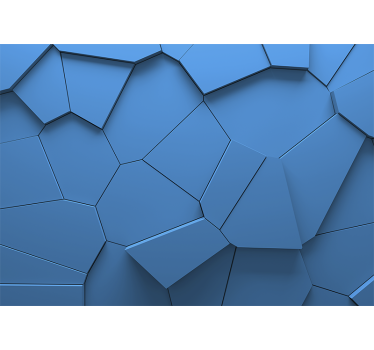 Papier peint effet 3D Effet 3d de formes géométriques bleues - TenStickers