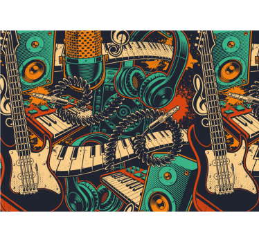 Papier peint musical Illustration musicale "style urbain" - TenStickers