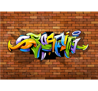 Papier peint musical Mur de graffitis 3d - TenStickers