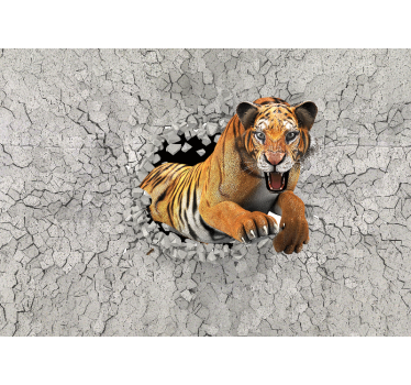Photo murale d'animaux Peinture de tigre 3d solide - TenStickers