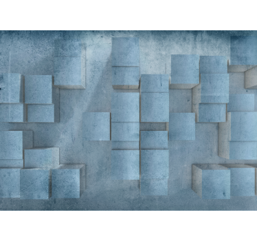 Papier peint effet 3D Effet cubes de pierre - TenStickers