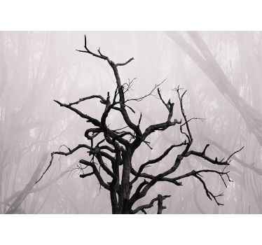 Tapisserie murale arbre silhouette de branches détaillées - TenStickers