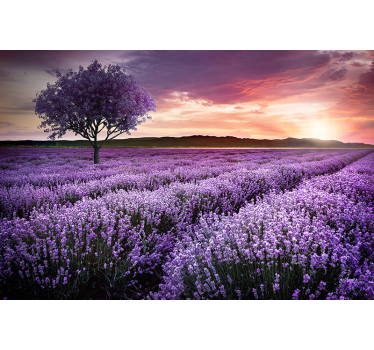 Photo murale nature Arbre fantastique violet avec des fleurs - TenStickers