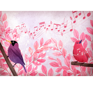 Tapisserie murale animaux oiseaux chanteurs - TenStickers