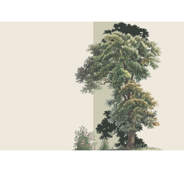 Tapisserie nature paysage feuillu coloré - TenStickers