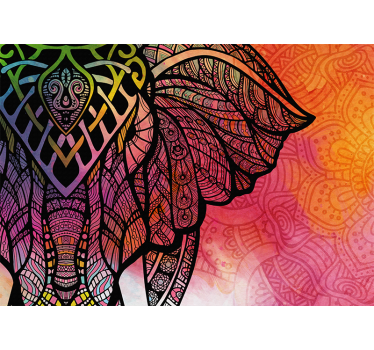 Photo murale d'animaux éléphant esquissé indien bohème - TenStickers