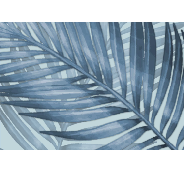 Tapisserie murale salle de bain feuille tropicale bleue - TenStickers