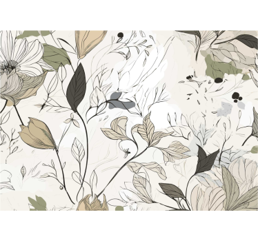 Tapisserie murale salle de bain dessiner des fleurs - TenStickers