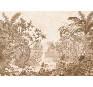 Papier peint panoramique jungle tropicale vintage - TenStickers