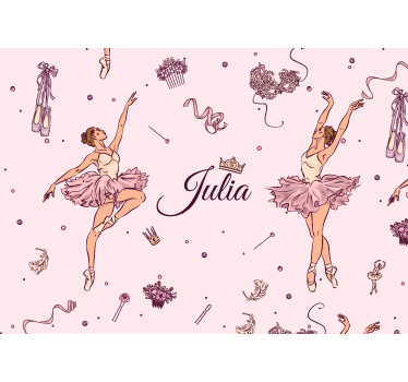 Tapisserie murale pour chambre ado ballet prénom - TenStickers