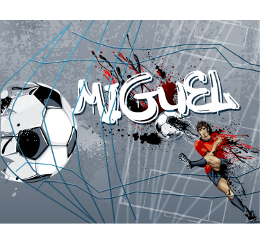 Tapisserie murale chambre ado buteur football - TenStickers