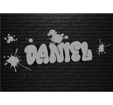 Tapisserie murale chambre ado graffiti gris personnalisée - TenStickers