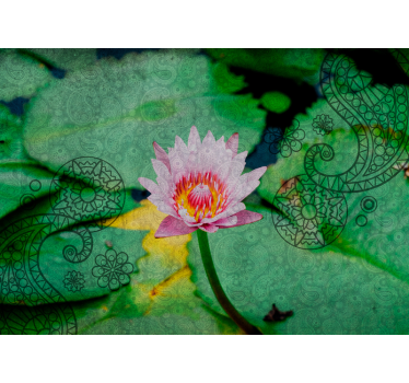 Tapisserie murale coquelicots élégance de lotus - TenStickers