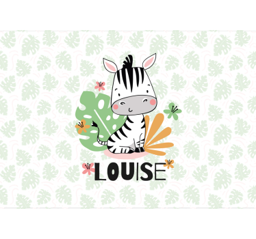Tapisserie murale animaux personnage zèbre mignon - TenStickers