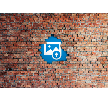 Tapisserie panoramique 3D briques avec photo personnalisée - TenStickers