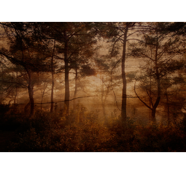 Papier peint pierre Forêt sur le bois - TenStickers