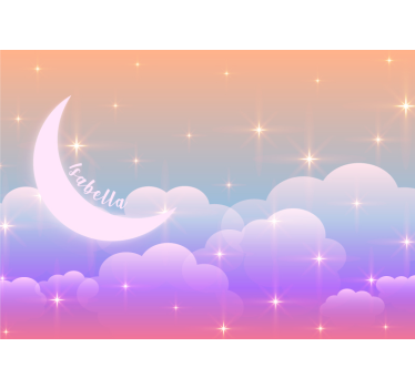 Tapisserie murale amour nuages lunaires personnalisés - TenStickers