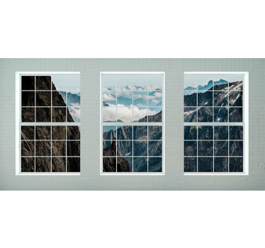 Tapisserie montagne fenêtres sur la montagne - TenStickers