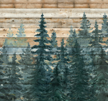 Tapisserie murale salon arbres aquarelles - TenStickers