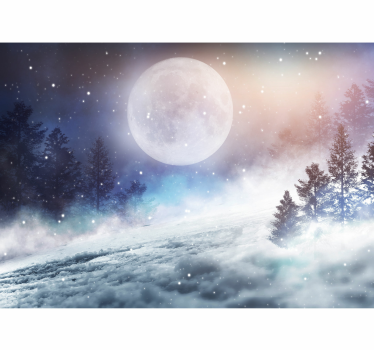 Tapisserie forêt fantastique avec pleine lune - TenStickers