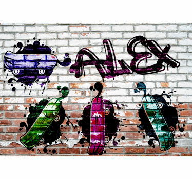 Photo murale chambre ado Planches à roulettes colorées - TenStickers