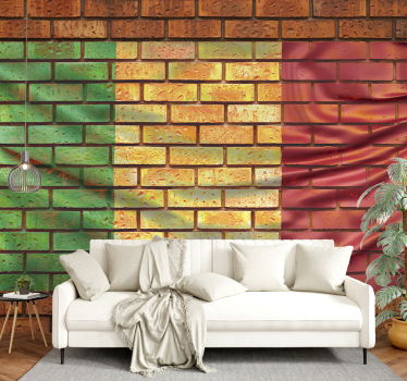 Tapisserie brique effet drapeau espagnol - TenStickers