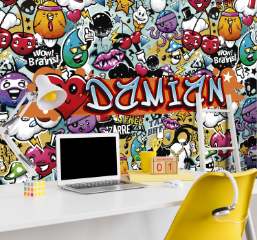 Papier peint art différentes émoticônes - TenStickers
