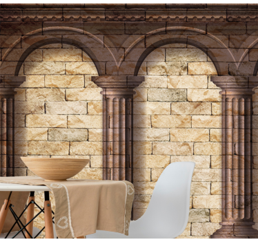 Papier peint brique rouge Porte de balcon sur mur de briques - TenStickers