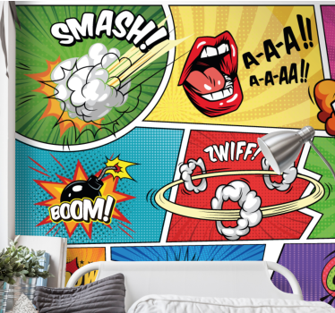 Papier peint design vintage Bande dessinée de super-héros rétro - TenStickers
