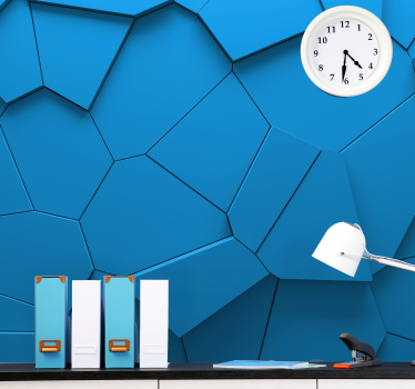 Papier peint effet 3D Effet 3d de formes géométriques bleues - TenStickers