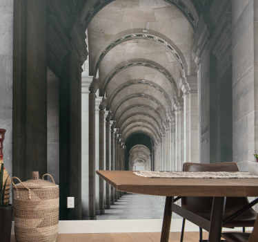 Papier peint effet 3D Profondeur des arches en ciment ancien - TenStickers
