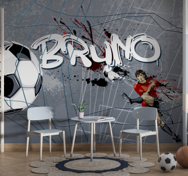 Tapisserie murale chambre ado buteur football - TenStickers