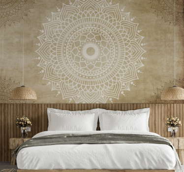 Tapisserie murale mandalas vieux papier texturé - TenStickers