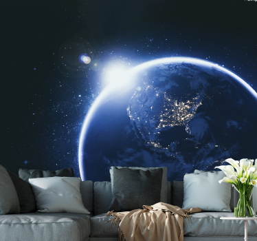 Papier peint 3d Terre vue de l'espace - TenStickers