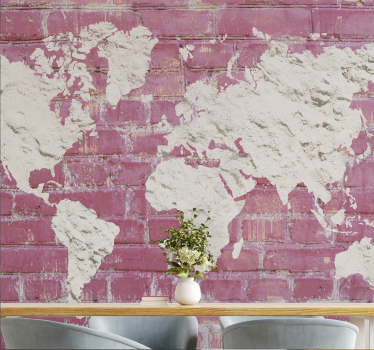 Papier peint mural mappemonde Texture de pierre - TenStickers