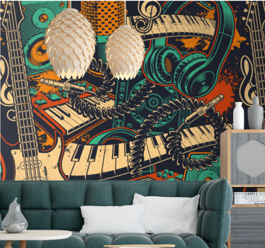 Papier peint musical Illustration musicale "style urbain" - TenStickers