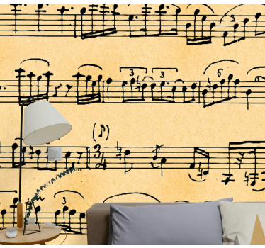 Papier peint musical Partition de musique ancienne - TenStickers