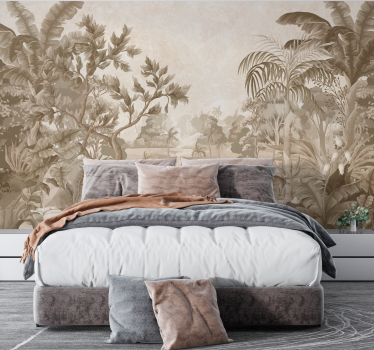 Papier peint panoramique jungle tropicale vintage - TenStickers